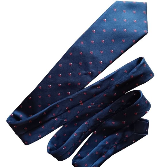 Vintage Handmade Silk Necktie With Geometric Pattern 58" 3" wide - Picture 2 of 4